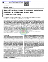 Vitamina D – Serum 25 e níveis de testosterona – hipogonadismo