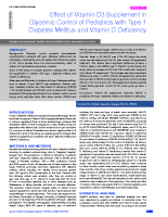 Vitamina D – terapia suplementar pediátrica em pacientes com diabetes tipo 1